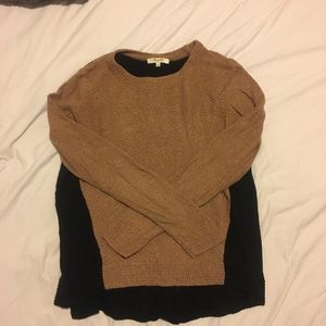 Madewell two tone zip back sweater